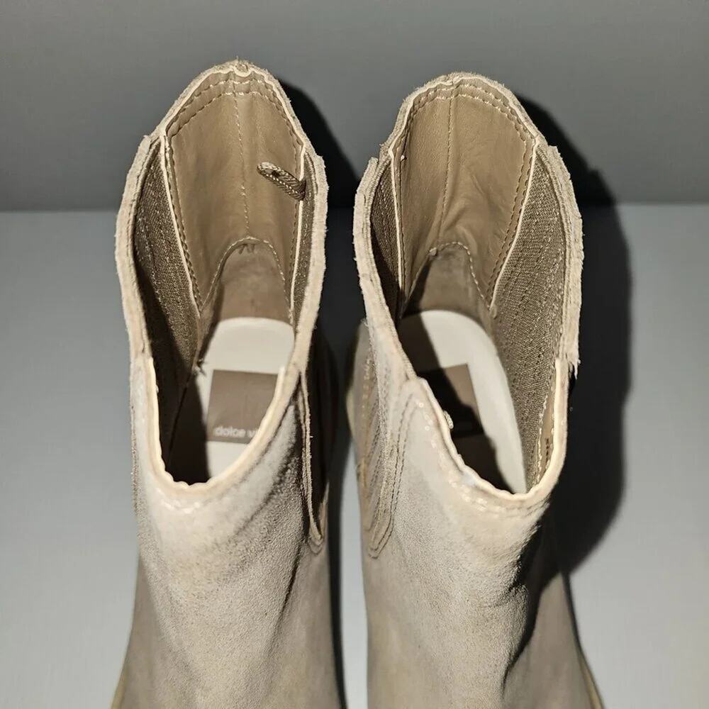Dolce Vita Caster H20 Ankle Bootie Womens 10 Tan Suede Waterproof Platform Fall - Picture 12 of 16
